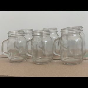 Mini glass mason jars with handles